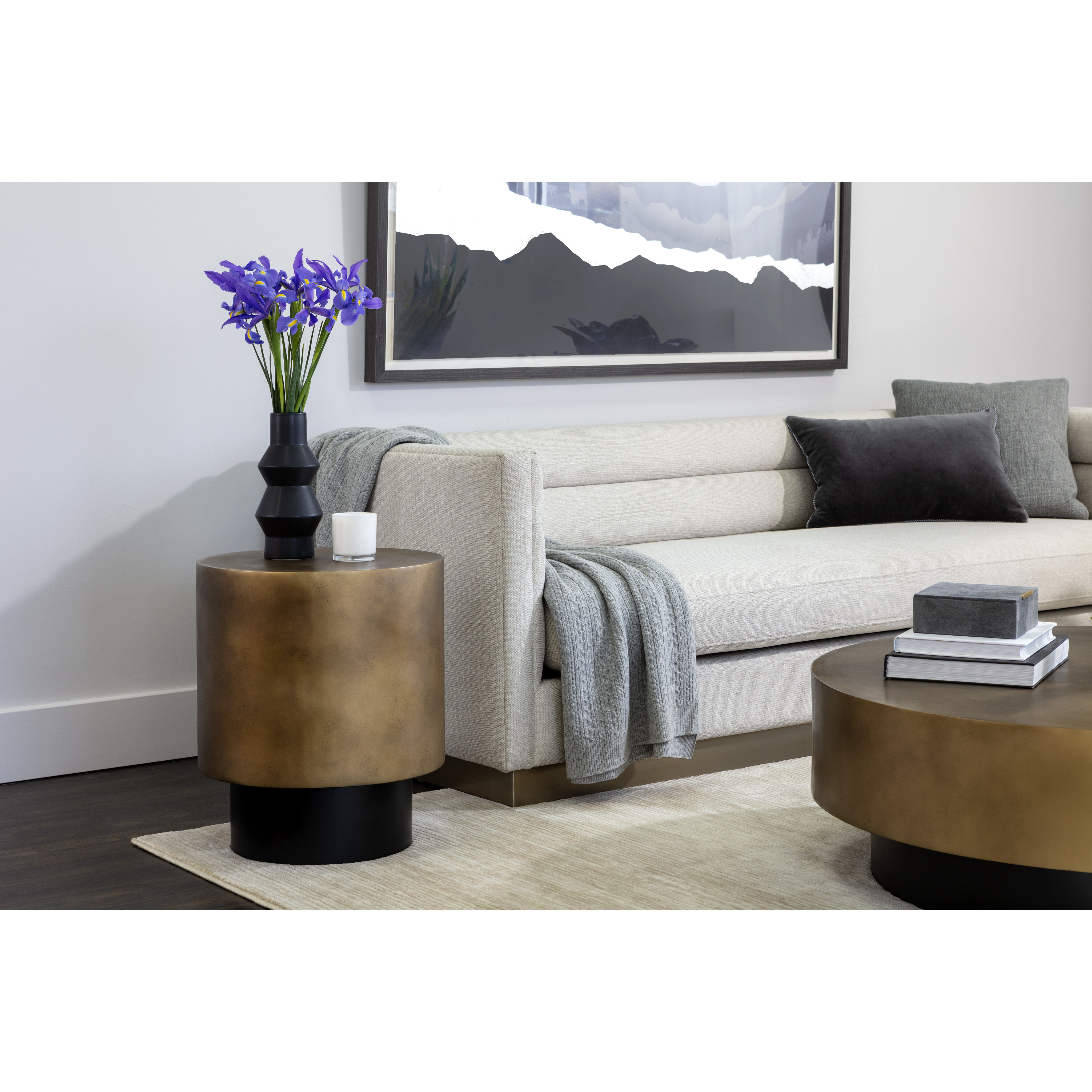 Bernaby 21 X 18 inch Antique Brass End Table